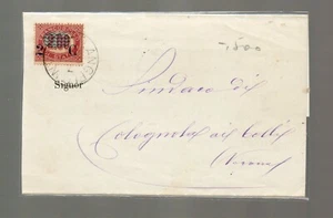 Italia Regno 1878 Busta Servizio Soprastampato 2 c.su 2 lire(n.34) N4801 - Foto 1 di 2