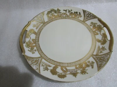 Vintage 1930's Noritake Gold Willow , Round  Serving  Plate Tray  No 46754 - Image 1 of 4