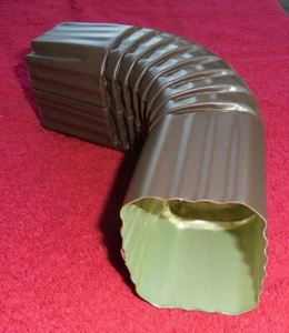Vintage NOS 2 x 3 brown aluminum 90 degree rectangular elbow - Picture 1 of 3
