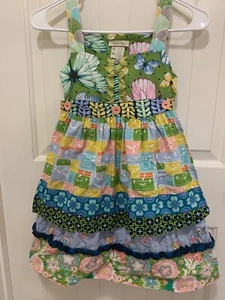 matilda jane size 8 girls dress with apron - Picture 1 of 3