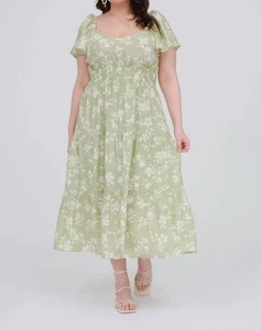 Blu Pepper Floral Scoop Neck Midi Dress - Plus Size 2X - Picture 1 of 5