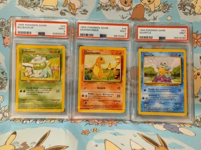 Charmander Squirtle Bulbasaur Base Set 1999 Pokemon Card Common WOTC - Image 1 of 4