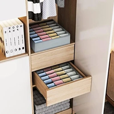 Sock Drawer Organizer Set 24 Compartments with Fabric for Neat Storage - Image 1 of 4
