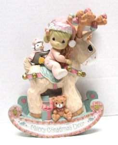 Precious Moments Figurine Baby Girl On Rocking Deer Musical 111115, 2010 - Picture 1 of 6