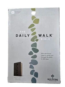 The Daily Walk Bible NLT Filament Enabled LeatherLike Stepping Stones Dark Taupe - Picture 1 of 5