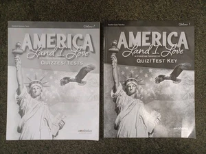 America Land I Love Quizzes/ Tests AND Quiz/Test Key. VOLUME 1 Abeka - Picture 1 of 1