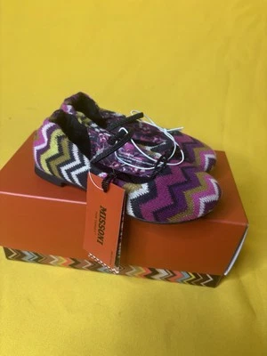 Missoni For Target Fuchsia Zip Zag Chevron Вязанные Балетки Дети Малыш Размер 8 - Изображение 1 из 4