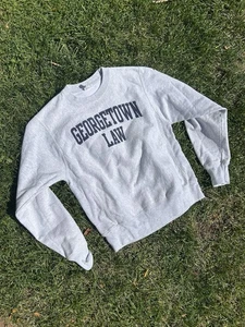 VINTAGE Georgetown University Law School Small Champion Reverse Weave Sweatshirt - Picture 1 of 7
