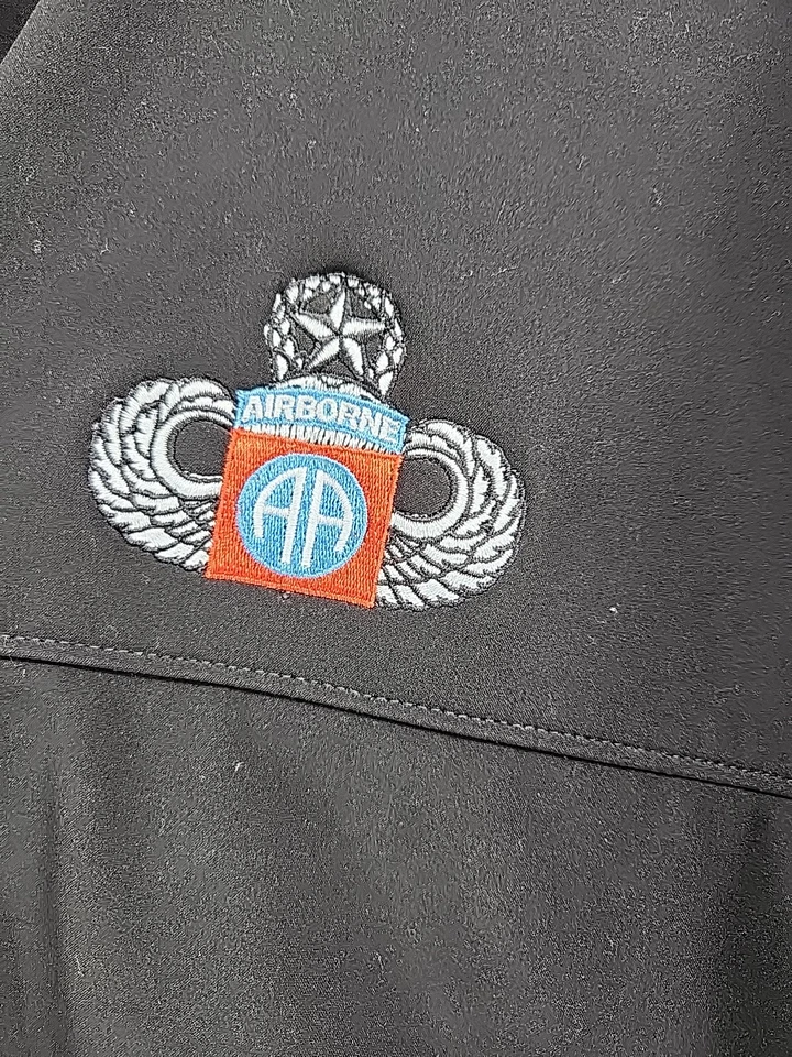 Charles River 服装:男式黑色羊毛衬里冬季夹克:XL Airborne — 第 1/4 张图片