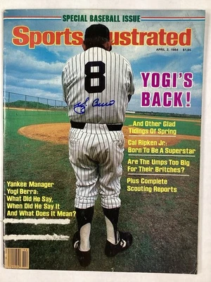 Yogi Berra Signed Sports Illustrated 4/2/84 NY Yankees Baseball Autograph JSA - Image 1 of 4