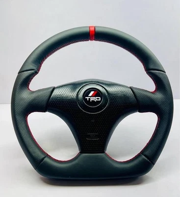 Toyota MR2 Spyder Celica Supra MK4 JZA Leather Stitched Steering Wheel. - Image 1 of 4