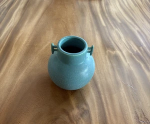 Ephraim Faience 2004 Hand Made Pottery Turquoise Ceramic Vase Signed - Picture 1 of 3