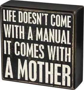 Country Box Sign - "With A Mother" Mother's Day by PBK Brand New - Picture 1 of 1