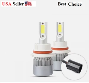 2 PCS H13 C6 LED 6500K White Headlight Kit 72W 7600LM Hi Low Beam Fog Light Bulb - Picture 1 of 10