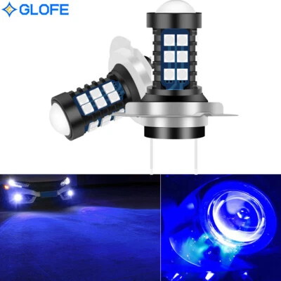 2X H7 LED Fog Driving Light Bulbs 3030SMD 12V High Power Bright DRL 10000K Blue - Image 1 of 4