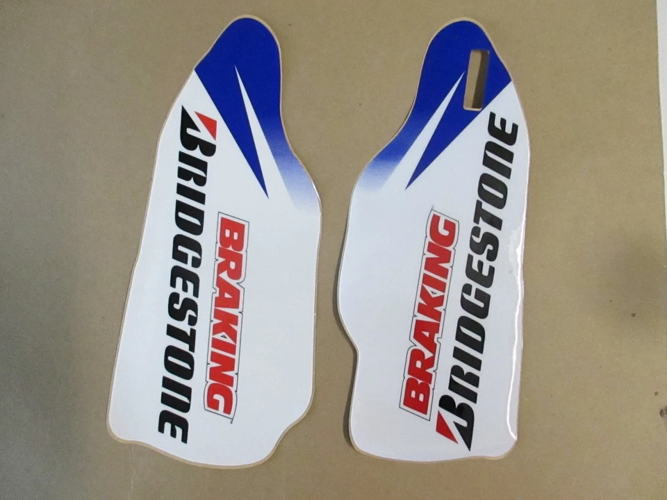 FX  BL/WHITE  FORK GUARD GRAPHICS YAMAHA YZ250F  YZ450F  YZ125 YZ250 2008 2009 - Image 1 of 1