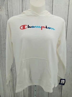 Champion Woman's Middleweight Jersey Graphic Hoodie, White, Large NWT AF12 - Image 1 of 4