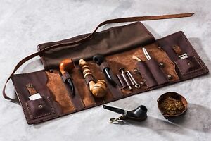 leather pipe roll pipes case pipes bag tobacco pouche pipes accessories men gift