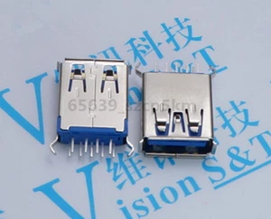 10pcs  USB 3.0 Female Type-A 9 Pin Socket Connector Vertical line female - Picture 1 of 1