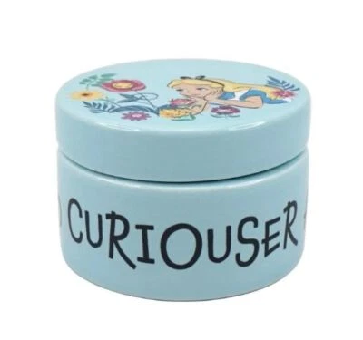 OFFICIAL DISNEY ALICE IN WONDERLAND CURIOUSER CERAMIC TRINKET JEWELLERY BOX HMB - Image 1 of 4