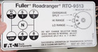 Eaton Fuller Roadranger RTO-9513 Shift Pattern Decal
