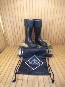 MUCK BOOTS MEN'S FORAGER TALL BLACK RAIN BOOTS WITH STORAGE BAG SIZE 13 M - Picture 1 of 11