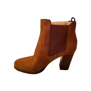 Michael Kors Split Leather Ankle Boot (Burnt Orange) Sz 7.5M "Lottie Bootie" - Picture 1 of 7