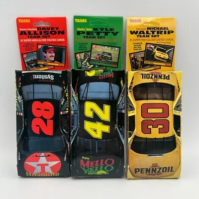 1992 Traks Team Card Sets Racecar Boxes - Allison, K Petty, M Waltrip LOT OF 3 - Image 1 of 4