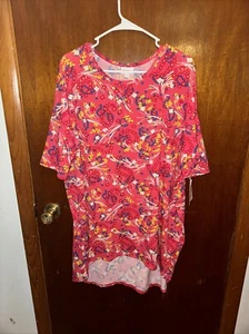 NWT Lularoe Womens Pink Floral Irma Tunic Blouse Size 2XL - Picture 1 of 7