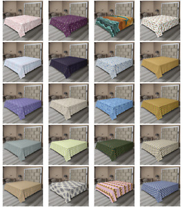 Ambesonne Print Oriental Flat Sheet Top Sheet Decorative Bedding 6 Sizes