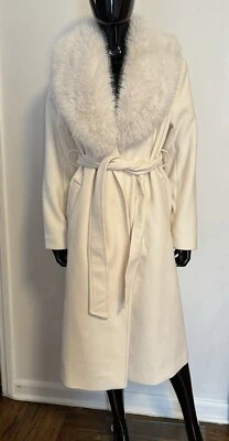 Abrigo H&M Blanco Cuello Piel Sintética Xs Nuevo con Etiquetas Foto 1 de 4