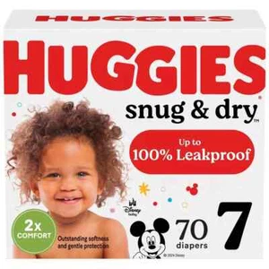 Huggies Snug and Dry Disposable Baby Diapers - Size 7 - 70 Count - Picture 1 of 9