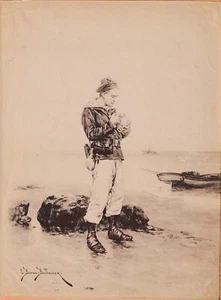 MARINE NATIONALE~"AVANT DE REMBARQUER"~Etienne  BERNE-BELLECOUR~ND Photo~~ - Foto 1 di 3