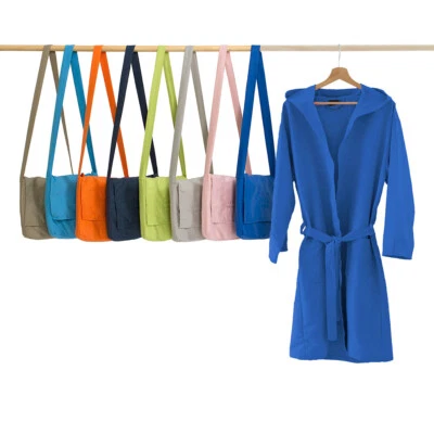 Accappatoio adulto Microfibra con Cappuccio + Borsa Uomo Donna, colori vari V85 - Bild 1 von 4