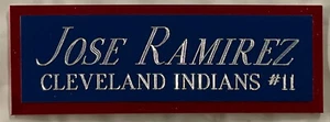 JOSE RAMIREZ INDIANS NAMEPLATE FOR AUTOGRAPHED SIGNED Baseball Display CUBE CASE - Picture 1 of 5