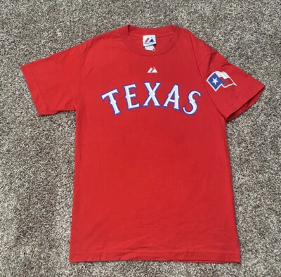Camisa masculina Texas Rangers tamanho pequeno Guerrero #27 beisebol vermelha liga principal de beisebol - Imagem 1 de 4