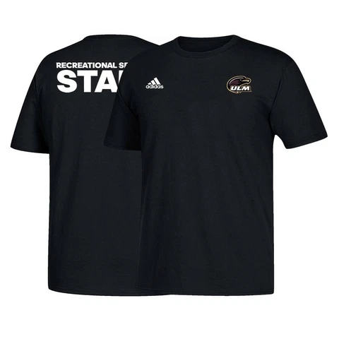 Louisiana-Monroe Warhawks  NCAA Adidas Primary Rec Staff Graphic Black T-Shirt Cover