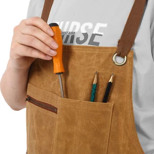 Delantal largo de alta resistencia para herramientas de lona encerada, carpintero impermeable 18/16 onzas - Imagen 1 de 47