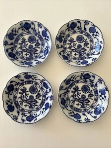 Set 4 Antique Johnson Bros HOLLAND Flow Blue 5" Scalloped Rim Dessert Sauce Bowl - Picture 1 of 15