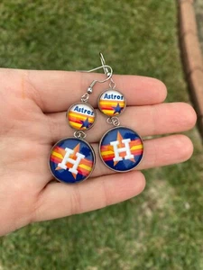 Womens Houston Astros Dangle Earrings Novelty Gift - Picture 1 of 2