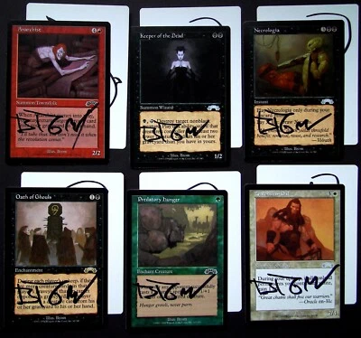 SKETCHED MTG Artist Proof _ Brom _ Exodus _ OATH OF GHOULS, KEEPER OF DEAD +4! - Image 1 of 3