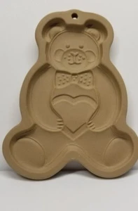 Pampered Chef Clay Cookie Mold 1991 Teddy Bear, # 2860 Vintage Made In USA - Picture 1 of 6