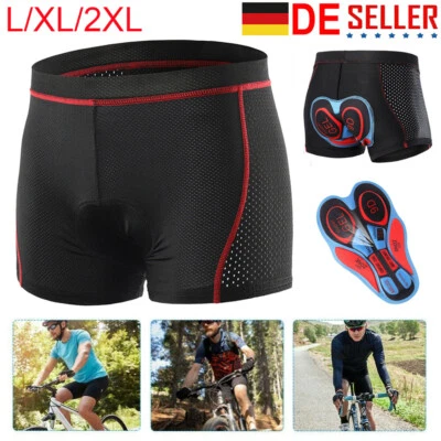 MARKENLOS Fahrradhose Herren Damen 3D Gel Sitzpolster Radhose Radlerhose Unterhose Pants
