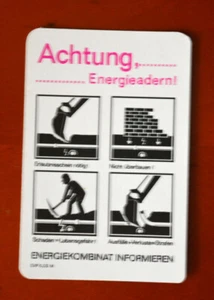DDR Taschenkalender  -  1988 - VEB Energiekombinat -Achtung ... Energieadern ! - Bild 1 von 2