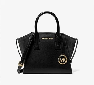 NWT Michael Kors Avril Extra-Small Leather and Suede Satchel-Black - Picture 1 of 6