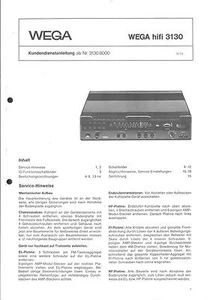 Wega Service Manual für hifi 3130 Copy - Picture 1 of 1