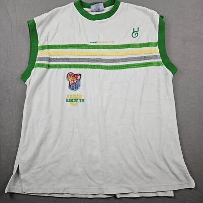 Fubu Harlem Globtrotters Shirt Mens 2XL Sleeveless White Velvet Green Y2K - Image 1 of 4