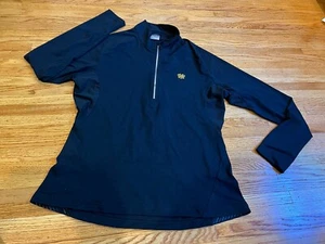 Levelwear Cambria Top Womans Sz L Black Quarter Zip Running Back Pocket Pullover - Picture 1 of 16