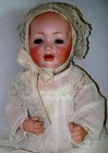 Antique German Quality Bisque head Baby doll Hertel Schwab 151 blue slp eyes 14"