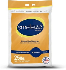 SMELLEZE Natural Moth Ball Smell Deodorizer Gran. 25 lb. Bag Sprinkle Generously - Picture 1 of 8